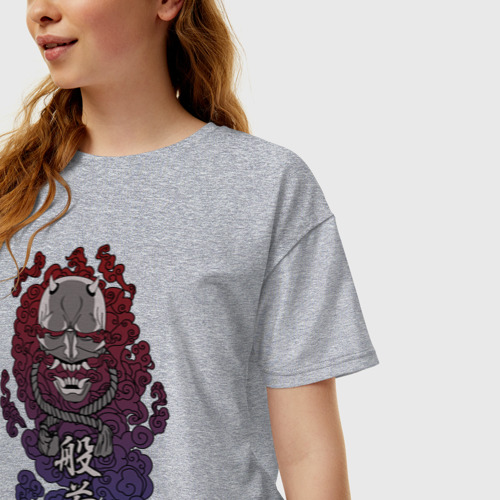 Женская футболка хлопок Oversize с принтом Дух Хання, фото на моделе #1