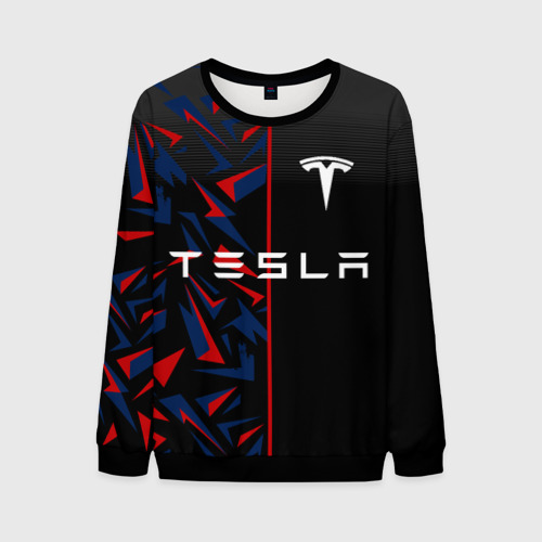 Мужской свитшот 3D Tesla motors Тесла, цвет черный