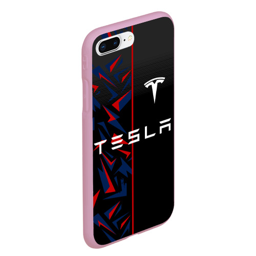 Чехол для iPhone 7Plus/8 Plus матовый Tesla motors Тесла, цвет розовый - фото 3