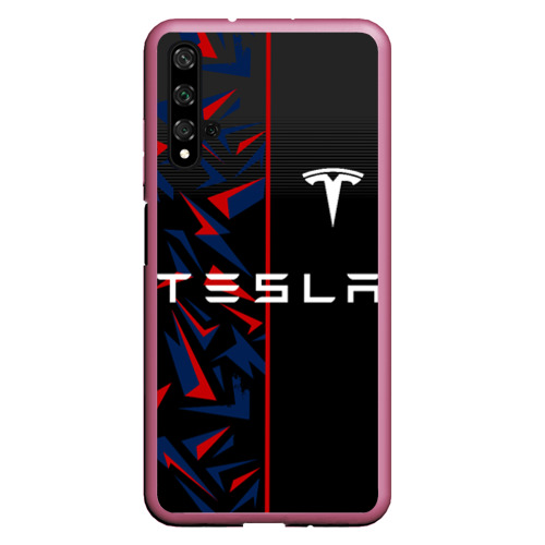 Чехол для Honor 20 Tesla motors Тесла, цвет малиновый