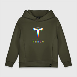 Детское худи Oversize хлопок Tesla motors glitch Тесла