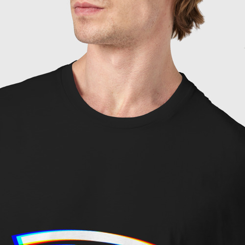 Мужская футболка хлопок Tesla motors glitch Тесла, цвет черный - фото 6