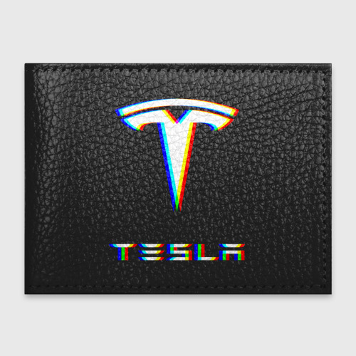 Обложка для студенческого билета Tesla motors glitch Тесла, цвет черный