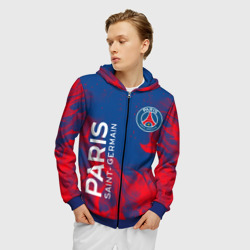 Мужская толстовка 3D на молнии ФК ПСЖ Paris Saint Germain - фото 2