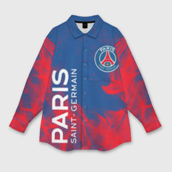 Женская рубашка oversize 3D ФК ПСЖ Paris Saint Germain