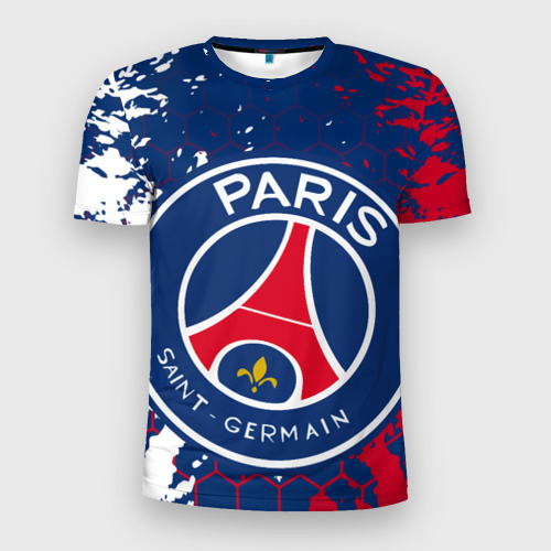 Мужская футболка 3D Slim ФК ПСЖ FC PSG Paris SG, цвет 3D печать