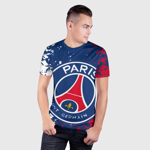 Мужская футболка 3D Slim ФК ПСЖ FC PSG Paris SG, цвет 3D печать - фото 3