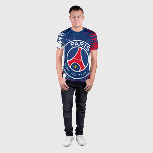 Мужская футболка 3D Slim ФК ПСЖ FC PSG Paris SG, цвет 3D печать - фото 4