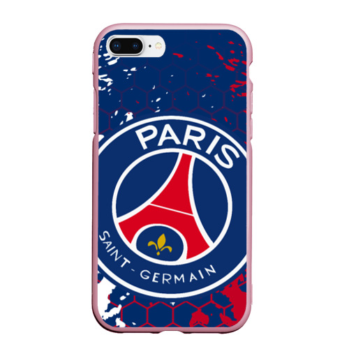 Чехол для iPhone 7Plus/8 Plus матовый ФК ПСЖ FC PSG Paris SG, цвет розовый