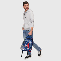 Рюкзак с принтом ФК ПСЖ FC PSG Paris SG для любого человека, вид спереди №5. Цвет основы: белый