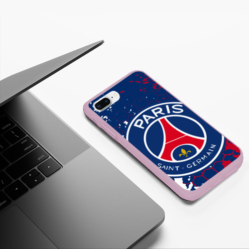 Чехол для iPhone 7Plus/8 Plus матовый ФК ПСЖ FC PSG Paris SG, цвет розовый - фото 5