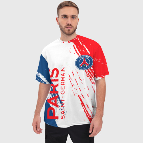 Мужская футболка oversize 3D ФК ПСЖ FC PSG Paris SG, цвет 3D печать - фото 3