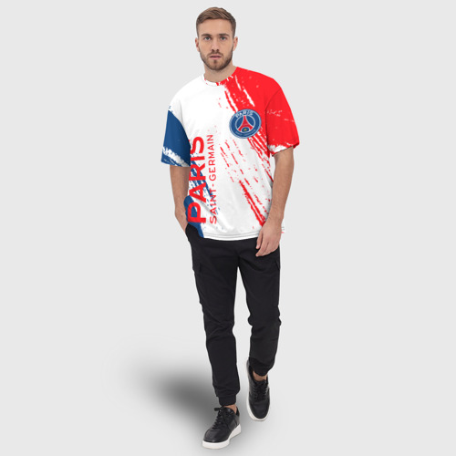 Мужская футболка oversize 3D ФК ПСЖ FC PSG Paris SG, цвет 3D печать - фото 5