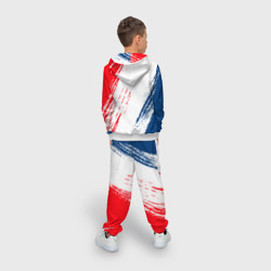 Костюм с принтом ФК ПСЖ FC PSG Paris SG для ребенка, вид на модели сзади №2. Цвет основы: белый