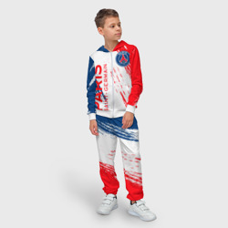Костюм с принтом ФК ПСЖ FC PSG Paris SG для ребенка, вид на модели спереди №2. Цвет основы: белый