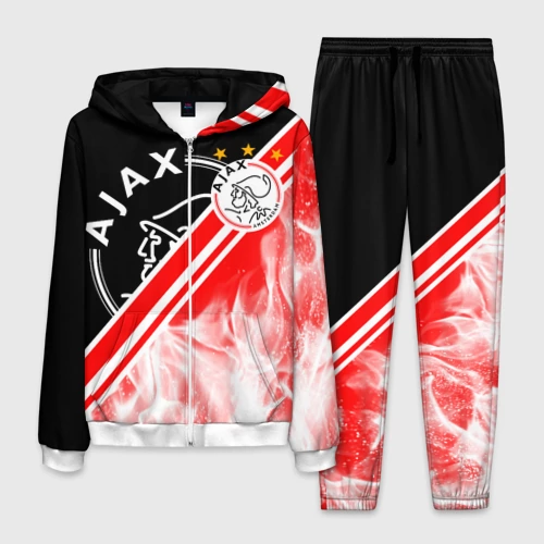 Мужской 3D костюм с принтом FC Ajax Amsterdam ФК Аякс, вид спереди #2
