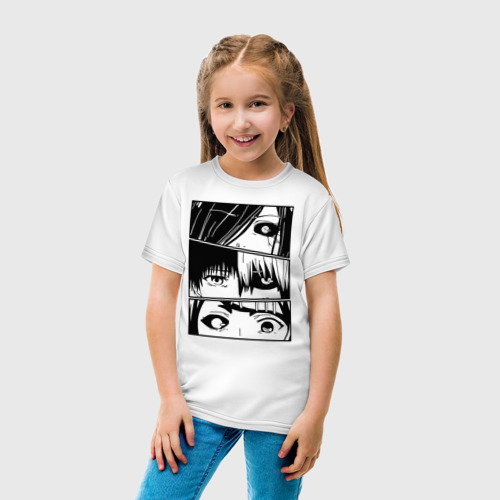 Детская футболка хлопок Токийский Гуль, цвет белый - фото 5