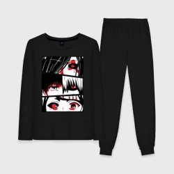 Женская пижама с лонгсливом хлопок Токийский Гуль - глаза лица крупно