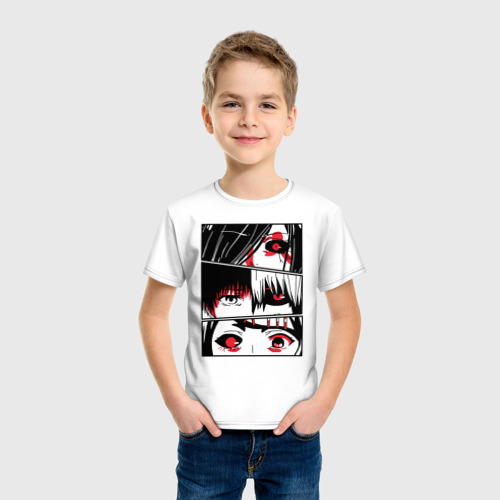 Детская футболка хлопок Токийский Гуль, цвет белый - фото 3
