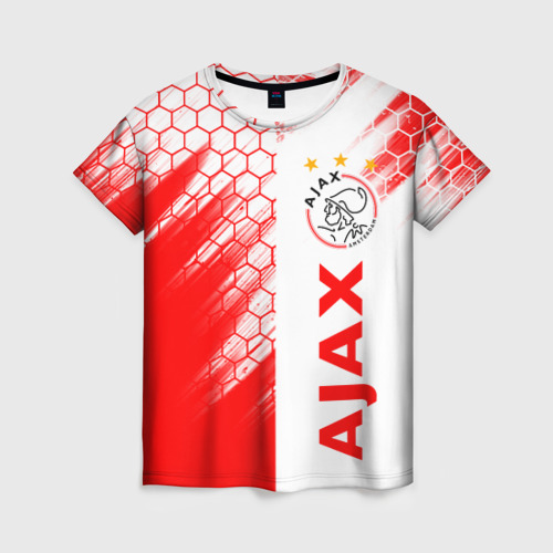 Женская футболка 3D с принтом FC AJAX AMSTERDAM / ФК АЯКС, вид спереди #2