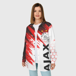Женская рубашка oversize 3D FC Ajax Amsterdam ФК Аякс - фото 2