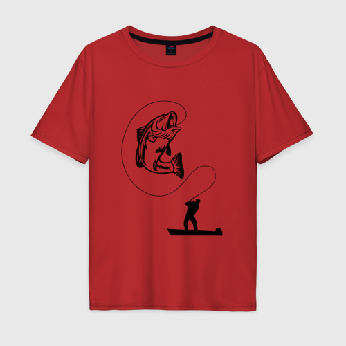 Мужская футболка хлопок Oversize с принтом Рыбак и рыба, вид спереди #2
