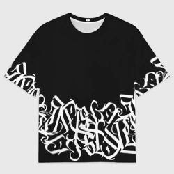 Женская футболка oversize 3D Каллиграфия calligraphy
