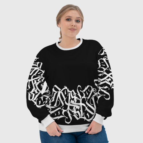 Женский свитшот 3D Каллиграфия calligraphy, цвет 3D печать - фото 6