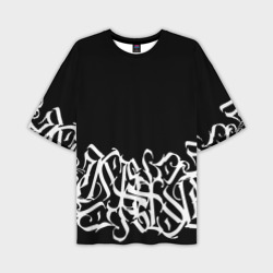 Мужская футболка oversize 3D Каллиграфия calligraphy