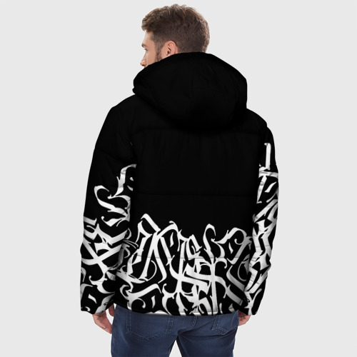 Мужская зимняя куртка 3D Каллиграфия calligraphy, цвет черный - фото 4