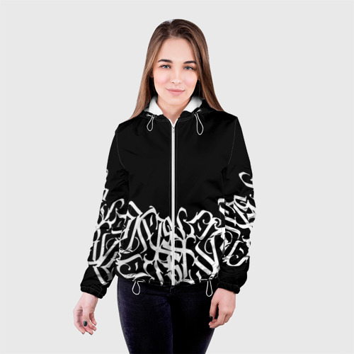 Женская куртка 3D Каллиграфия calligraphy, цвет белый - фото 3