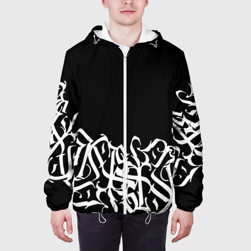 Мужская куртка 3D Каллиграфия calligraphy, цвет 3D печать - фото 4