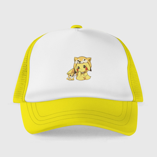 Детская кепка тракер Пикачу с собачкой , цвет желтый - фото 2