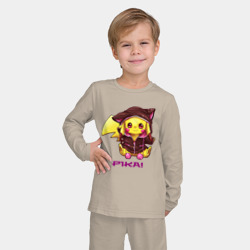 Детская пижама с лонгсливом хлопок Пикачу в костюме - фото 2