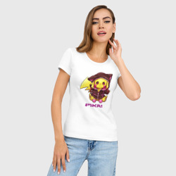 Женская футболка хлопок Slim Пикачу в костюме - фото 2