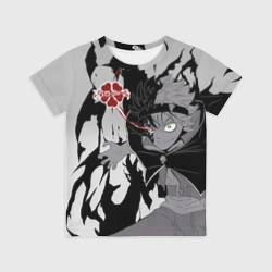 Детская футболка 3D Черный Аста демон Чёрный клевер