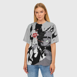 Женская футболка oversize 3D Черный Аста демон Чёрный клевер - фото 2