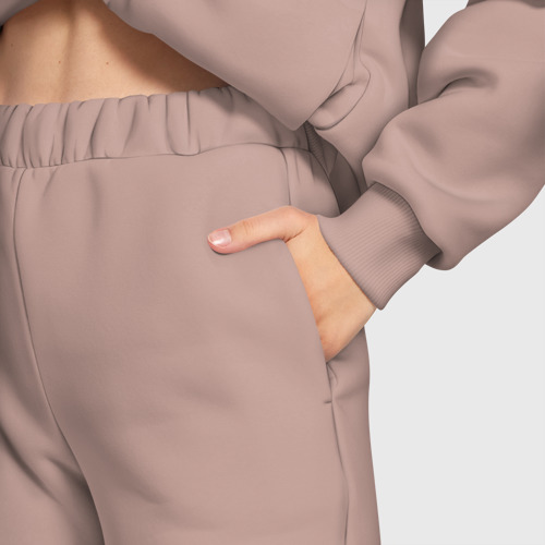 Женский костюм хлопок Oversize с принтом Наймар 10 лого, вид сбоку #3