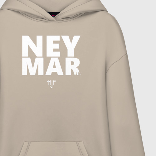 Худи SuperOversize хлопок Neymar Jr white logo, цвет миндальный - фото 3