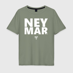 Мужская футболка хлопок Oversize Neymar Jr white logo