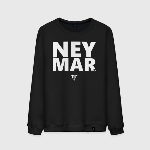 Мужской свитшот хлопок с принтом Neymar Jr white logo, вид спереди #2