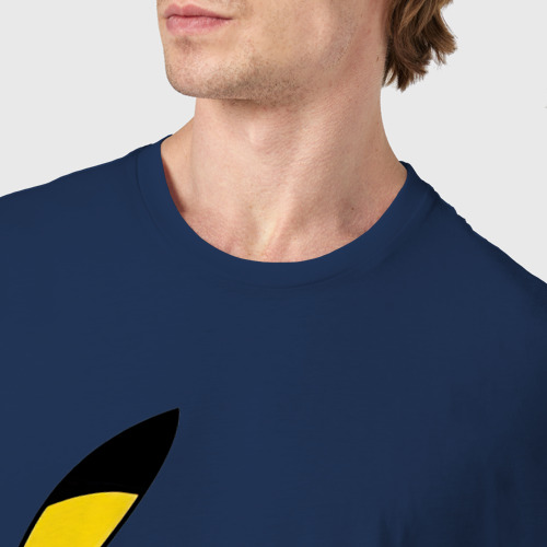 Мужская футболка хлопок Уставший  Пикачу, цвет темно-синий - фото 6