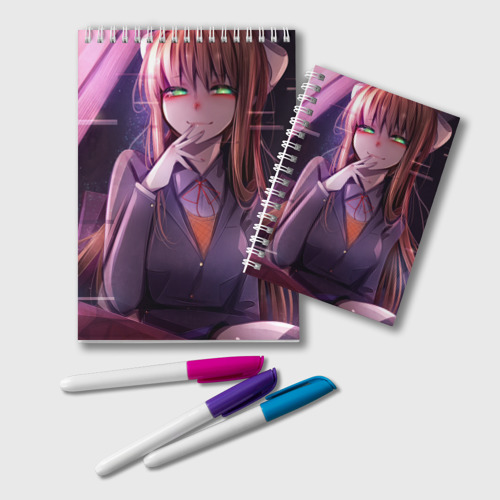 Блокнот Monika Doki Doki, цвет клетка