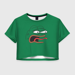 Женская футболка Crop-top 3D Pepe skin