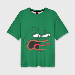 Женская футболка oversize 3D Pepe skin