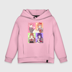 Детское худи Oversize хлопок Girls Doki Doki коллаж