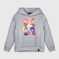 Детское худи Oversize хлопок Girls Doki Doki коллаж