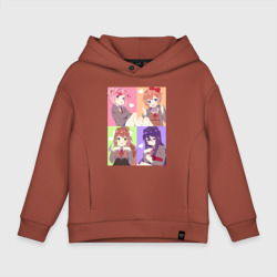 Детское худи Oversize хлопок Girls Doki Doki коллаж