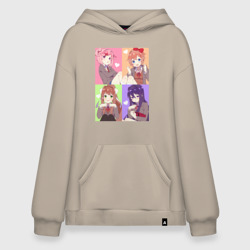 Худи SuperOversize хлопок Girls Doki Doki коллаж