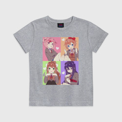 Детская футболка хлопок Girls Doki Doki коллаж